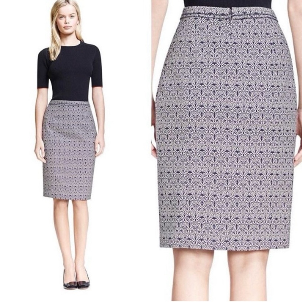 Tory Burch "Heidi" Navy and Blue Pencil Skirt, size 4